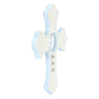 DEMDACO Bless This Child Wall Cross - Blessing Cross for Baby - Faith Nursery Decor - Gift for Newborn - Religious Christian Wall Hanging - Porcelain - Gift Box Packaging - Blue
