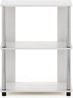 Furinno Jaya Simple Design 3-Tier Bookcase / Bookshelf / Display Rack with Stainless Steel Tubes, White Oak