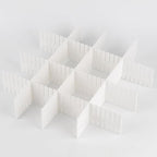 JOIKIT 64 Pack White Plastic DIY Grid Drawer Dividers, Adjustable Drawer Divider Organizer, Household Storage Makeup Socks Underwear Organizer