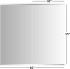 Ruomeng Home Gym Mirror, 55''x30''x2PCS Full Length, Large Frameless Body Mirror Tempered Glass for Gym, Workout, Yoga, Garage, Dance Studio