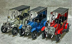Vintage Style Classic Car Miniature - Antique Retro Tin Decor, Display Ornament, Home Interior Accent (Red)