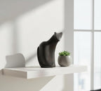 Young's Inc Modern Black Cat Resin Figurine Sculpture, Minimalist Cat Statue Home Decor, Abstract Cat Tabletop Accent for Living Room Shelf Desk Mantel, Contemporary Animal Art Decor, 10 Inch