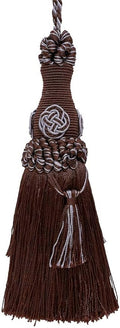 DÉCOPRO Elegant 7" Accented with Rosette and Tassels # BKT, Mocha Ice Blue #24B (Silver Blue, Light Blue, Mocha Brown) Individually Sold