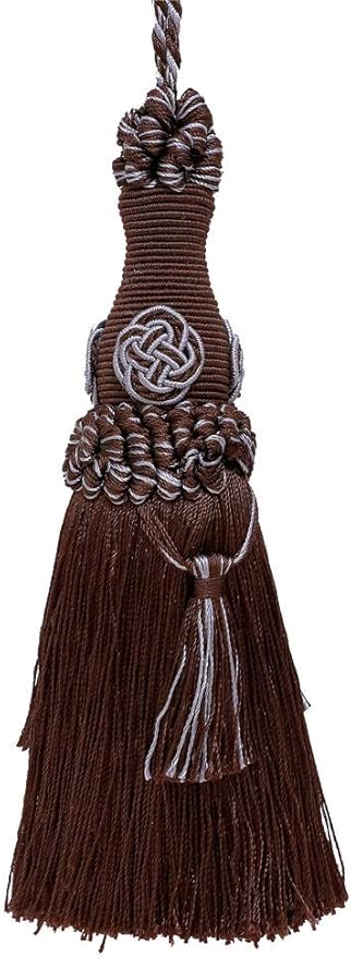 DÉCOPRO Elegant 7" Accented with Rosette and Tassels # BKT, Mocha Ice Blue #24B (Silver Blue, Light Blue, Mocha Brown) Individually Sold