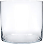 Royal Imports Flower Glass Vase Decorative Centerpiece for Home or Wedding - Cylinder Shape (4" Wide x 4" Tall, Clear)