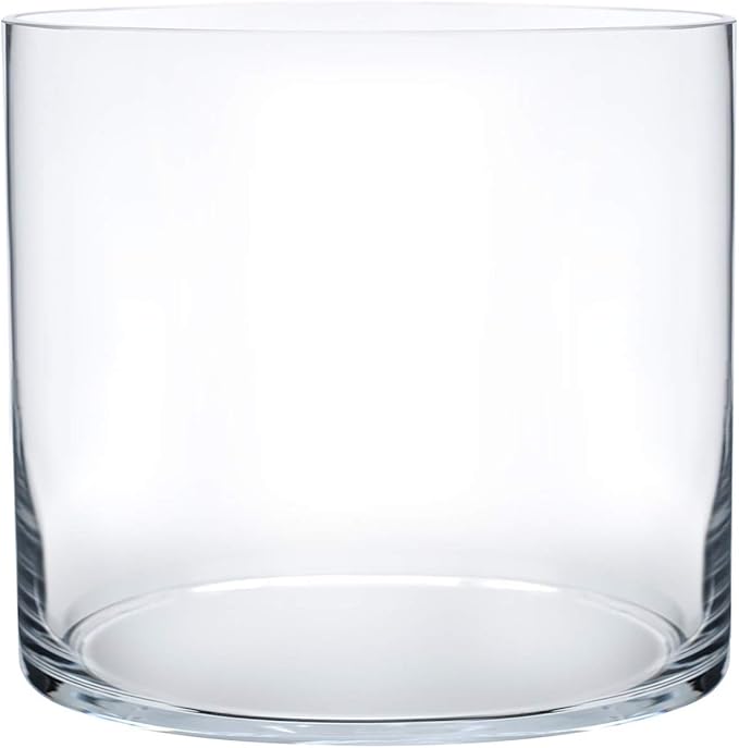 Royal Imports Flower Glass Vase Decorative Centerpiece for Home or Wedding - Cylinder Shape (4" Wide x 4" Tall, Clear)