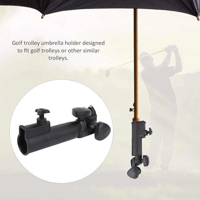 Push Trolley Cart Umbrella Holder Mount, Adjustable Cart Umbrella Stand Accessory