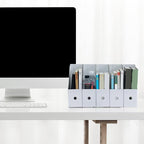 24 Pcs Cardboard Magazine File Holders Organizer Box Magazine Holder Sturdy Book Magazine Paper Organizer Storage Folder Holder for Home, Office, Desk and Shelves Supplies(White)