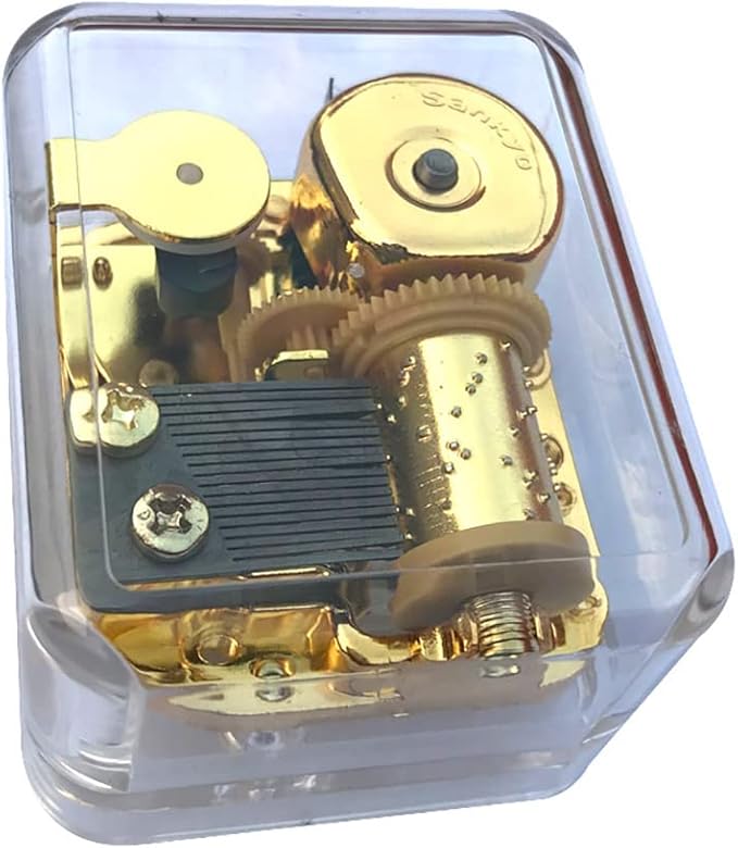 BinkeGG Play (Beautiful Dreamer) Clear Acrylic Wind up Music Box with Sankyo Musical Movement (65 Tunes Option)