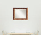 Amanti Art Bronze Wall Mirror 25x21 Manhattan Bronze Rectangle Bathroom Mirror for Wall Decor Living Room, Small Traditional Wood Frame, Hangs Horizonally and Vertically, Bathroom Decor, Beveled Edge