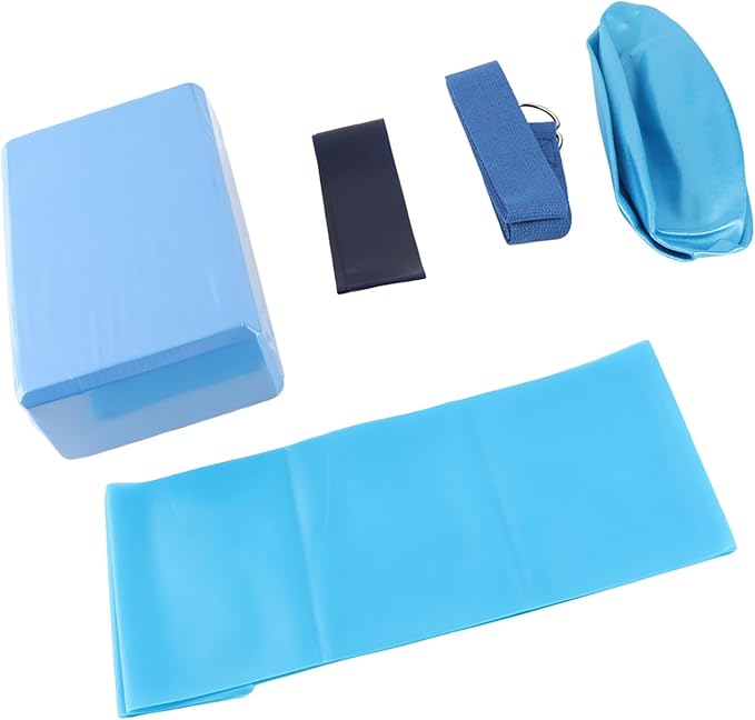 5 in 1 Yoga Set, Yoga Blocks with Stretch Belt, Latex Towel, and Yoga, Complete Workout Kit for Home Gym, Yoga and Pilates Training