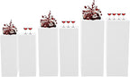 6 PCS Display Pedestal Stand, Metal Display Pedestal Stands Decoration Cube Sculpture Displays Column Square Displays Stands Pillars for Wedding Party Baby Shower Birthday (White, 6PCS)