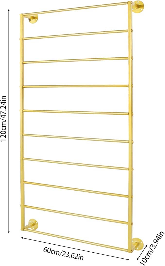 Scarf Organizer, Hijab Organizer, 10 Tier Wall Mounted Ribbon Rack, Ties Silk Scarves Towels Storage Multifunctional Metal Rack, Wall Shelf for Clothing Store, Flower Shop, Home