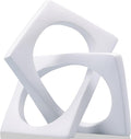 Modern Geometric Sculpture White Knot Statue Decor, Home Bookcase Centerpiece Jax Decorative, Tabletop Sculpture and Figurines, for Home Decor Accent Cube Ornaments