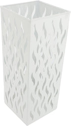 Metal Umbrella Holder, Square Umbrella Stand Rack for Entryway, 6.3" x 6.3" x 16.5" (White)