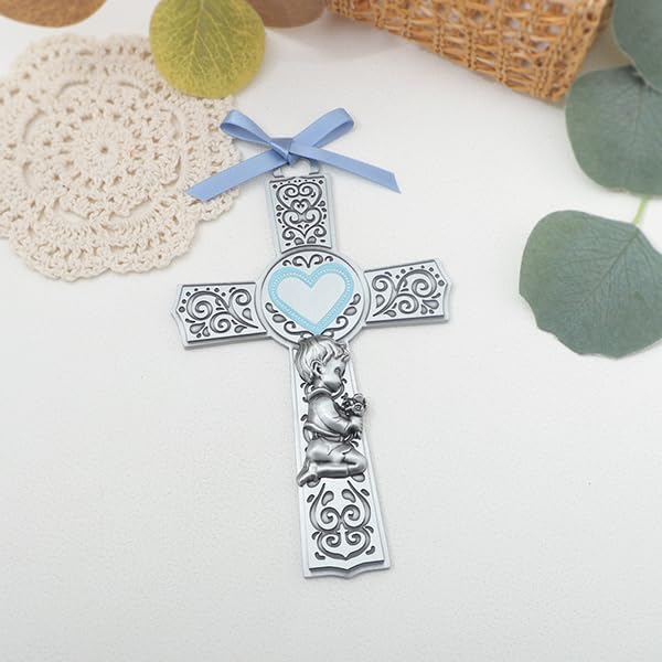 KOMI Baby Catholic Wall Cross 6Inch Baptism Gifts For Boys Religious Wall Decor Catholic Baptism Gifts First Holy Communion, Baby Dedication Gift, Recuerdos Para Bautizo
