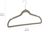 Amazon Basics Slim Velvet Non-Slip Space Saving Suit Clothes Hangers, Closet Organizer, Gray/Silver, 50-Pack