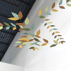 Light Green and Yellow Art Mobile Tree Leaf Mobiles, Plastic Ornament, Handmade Hanging Sculpture, 20 "W x 50 "H, Rustic Decor for Livingroom Garden Bedroom
