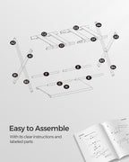 SONGMICS Luggage Rack for Guest Room, Suitcase Stand with Storage Shelf, Steel Frame, Foldable for Easy Storage, Hotel, Bedroom, Slate Gray URLR003G01