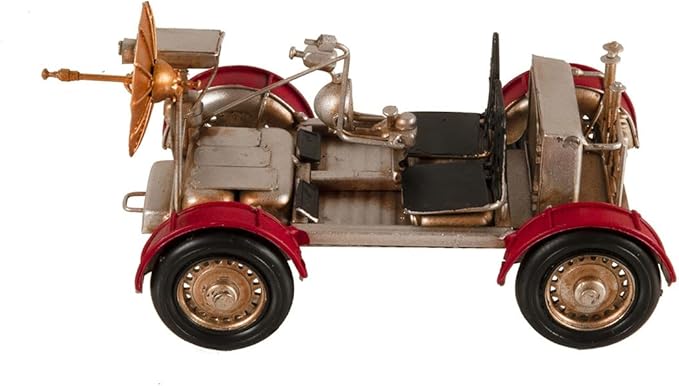 HomeRoots 5" Red and Silver Metal Hand Painted Model Car Tabletop Sculpture