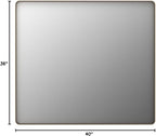 LOAAO 40”X36” Bronze Bathroom Mirrors for Vanity, Rounded Rectangle Brushed Bronze Metal Frame Mirror, Anti-Rust, Tempered Glass, Hangs Horizontally or Vertically