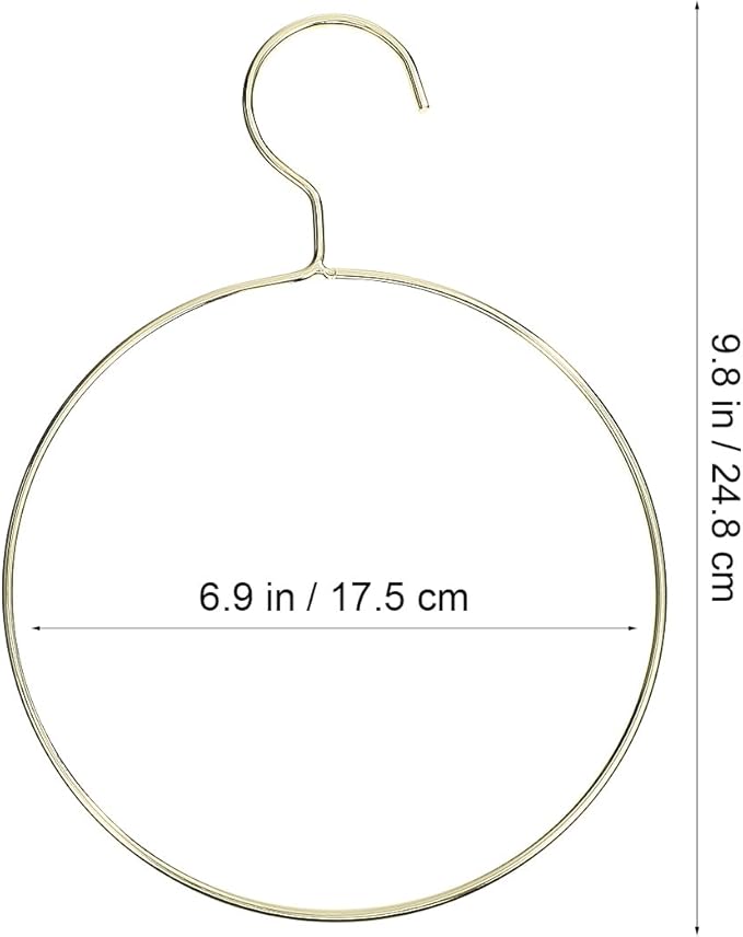 10 Pcs Golden Scarf Organizer for Closet, Clothes Belt/Scarf Hangers for Closet, Space Saving Steel Tie Scarves Rings Holder for Neckties, Shawls, Scarves, Veils, Pashminas Display, Sorting