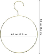 Round Clothes Hangers Metal Scarf Organizer Circular Holder for Closet Storage Home Laundry Accessories 10.03X7 Inch