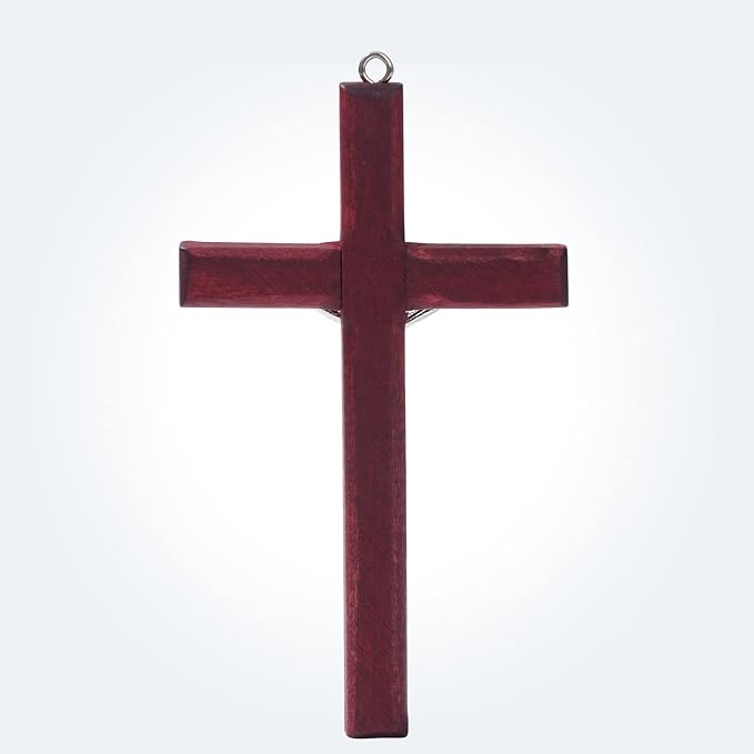 ZYFLSQ Catholic Crucifix Wall Cross 3 Pack, 4.7 inch Small Catholic Wooden Jesus Cross for Home Decor, Hanging Cross for Wall