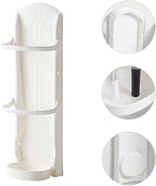 BESPORTBLE Wall-Mounted Umbrella Stand Rack with Drip Tray Space-Saving Storage Organizer for Home Office Entryway Sturdy White Hanging Umbrella Holder for Restaurants and Families