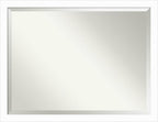 Amanti Art White Wall Mirror 33x43 Basic White Narrow Rectangle Bathroom Mirror for Wall Decor Living Room, X-Large Casual Wood Frame, Hangs Horizonally and Vertically, Bathroom Decor, Beveled Edge
