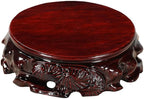 GOLDY&WENDY Oriental Solid Wood Carved Vase Plant Fishbowl Buddha Display Stand Pedestal Base