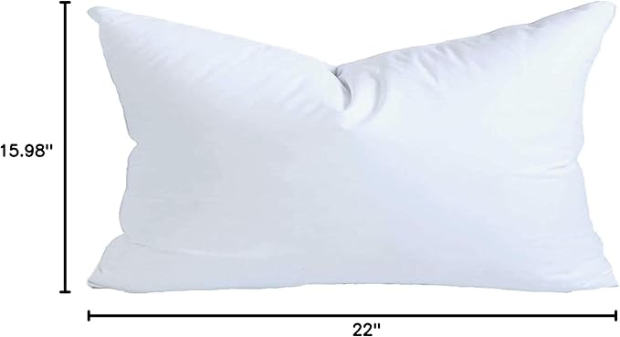 MoonRest® 16x22 Inch Synthetic Down Alternative Rectangle Pillow Insert Form Stuffer for Sofa Shams, Decorative Throw Pillow, Cushion and Bed Pillow Stuffing - Hypoallergenic 16“X 22”