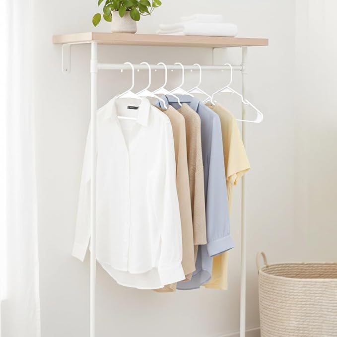 Utopia Home Plastic Hangers 100 Pack - Perfect Space Saving Clothes Hanger - Durable and Strong - Perfect Closet Organizers with Shoulder Grooves (White)