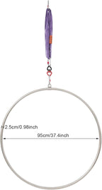 Aerial Hoop Set 33.5" Aerial Lyra Hoop Professional Circus Fitness with Complete Rigging Hardware Kit Acrobatics Equipment Hanging Rings for Home Yoga Dance Sling Kit