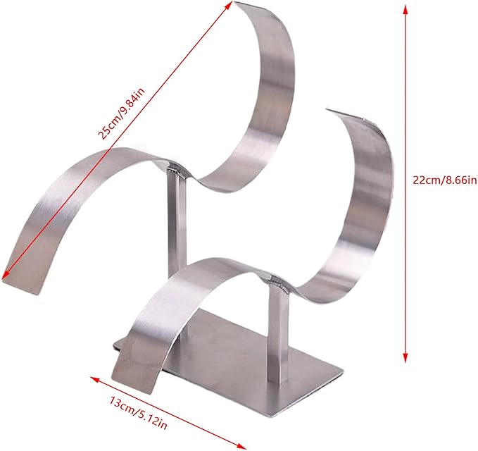 Mollytek Stainless Steel Belt Display Stand Rack Belt Holder Organizer Belt Storage Organizer and Displayer for 2 Belts Retail Store Display or Home Use