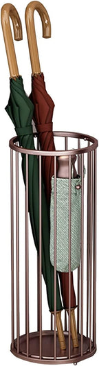 WXYZ Bronze Iron Umbrella Stand, Compact Home Corridor Business Umbrella Bucket, Hollowout Umbrella Basket, 58x24cm