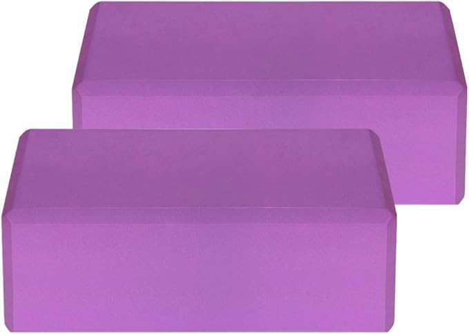5pcs Yoga Equipment Set | EVA Yoga Blocks/Grip - enhanced Knee Pads / 8.2ft Stretching Strap | Yoga Kit for Beginners/Pilates/Home Exercise | Purple/Pink/Blue (Optional)