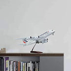 1:160 Scale Diecast Airplane Model with Light, Large Resin Aircraft Replica for Collection & Display, White