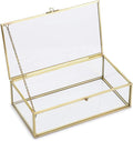 Hipiwe Vintage Glass Keepsake Box, Rectangle Jewelry Display Organizer, Lidded Box for Home Decor, Storage of Trinkets, Rings, Bracelets