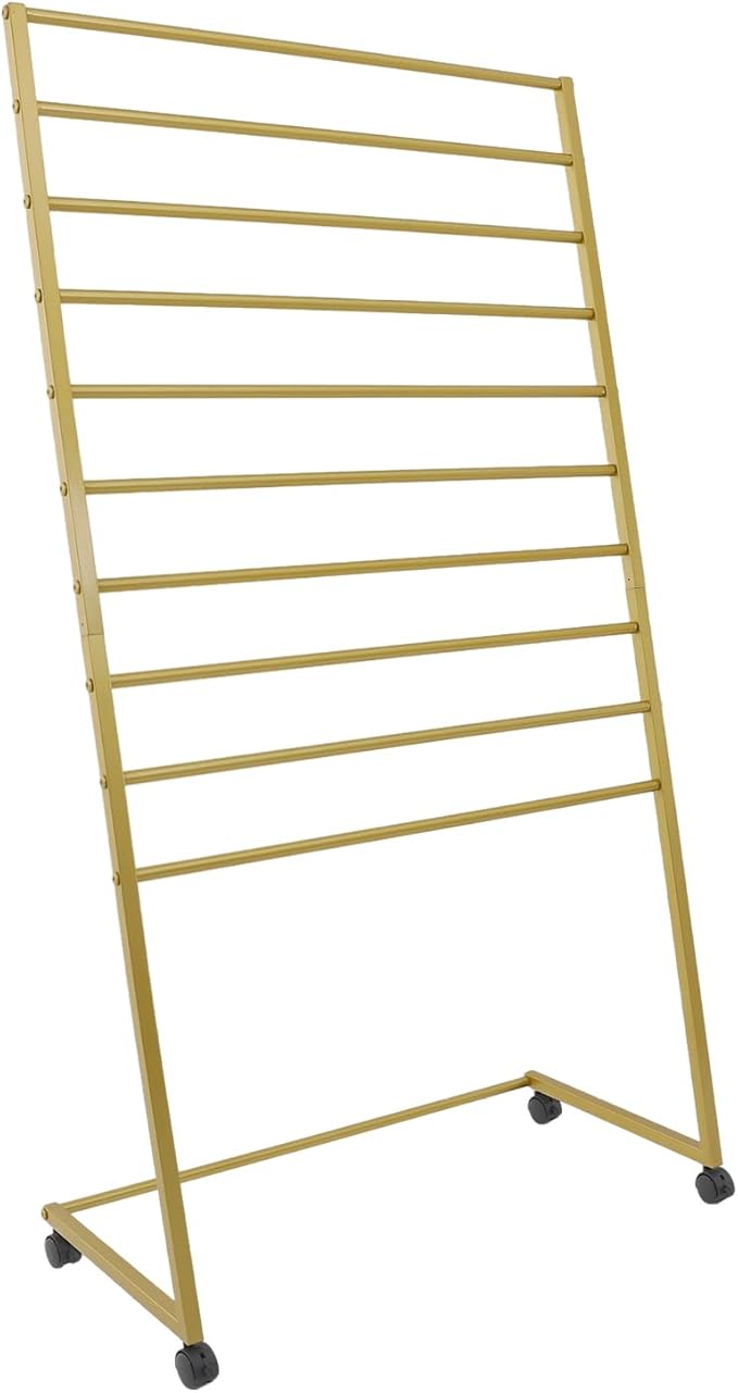 Scarf Display Stand, 10 Tier Metal Scarf Holder Organizer Freestanding Display Scarf Stand for Commercial Clothing Retail Store Towel Rack Ties Belt Pants Hanging Rack