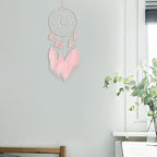 Dream Catcher Handmade Pink Feather Native American Circular Net for Boys Bedroom Wall Hanging Dream Catcher for Girls Kids Nursery Bedroom Decoration Blessing Gift (Pink)