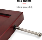 Proman Products Kyoto Suit Valet Stand VL36220 with Large Top Tray, Contour Hanger, Trouser Bar, Tie & Belt Hooks, 17” W x 12.5”D x 45”H, Mahogany
