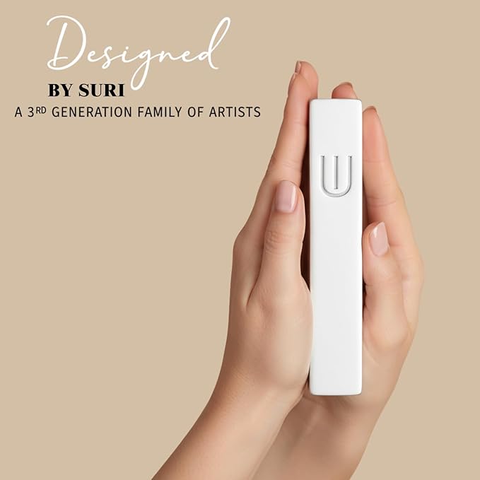 SURI Mezuzah for Door with Scroll – 9 Inch Modern Mezuzah Case with Non Kosher Scroll Included, Fits up to 8” Scroll, Easy Adhesive Installation, Gift Box Included