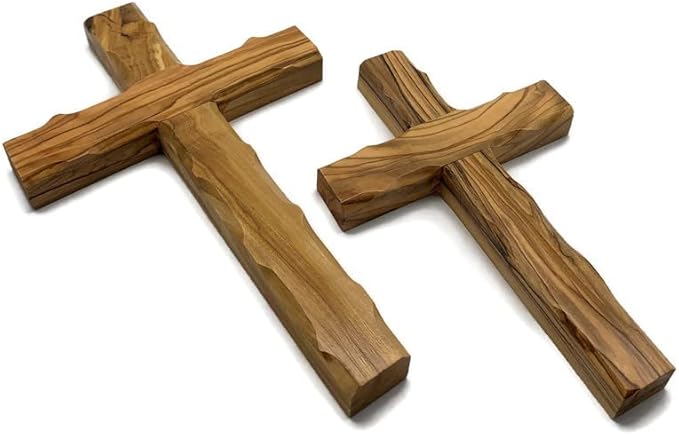 Olive Wood Wall Cross from Bethlehem, Wall Hanging Wooden Cross, confirmation cross gift, Baptism Gifts, Holy Wall cross, Hand Made religious décor Cross From the Holy Land (Medium Cross 6.2" x 4.2")