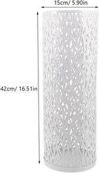 Toddmomy Umbrella Holder, Umbrella Stand for Entryway, Metal Umbrella Organizer Round Umbrella Rack Freestanding Tall Floor Vase Canes Walking Sticks Golf Clubs Organizer White