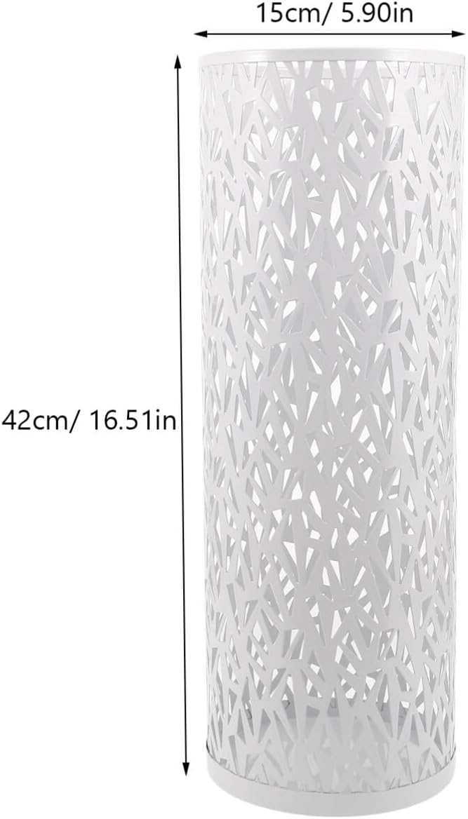 Toddmomy Umbrella Holder, Umbrella Stand for Entryway, Metal Umbrella Organizer Round Umbrella Rack Freestanding Tall Floor Vase Canes Walking Sticks Golf Clubs Organizer White
