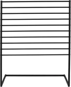 10 Tier Metal Scarf Organizer Holder, Freestanding Scarf Rack, Scarf Holder Organizer for Commercial Clothing Retail Store Towel Rack Ties Belt Pants Hanging (Black, 47.24 * 15.75 * 57.09in)