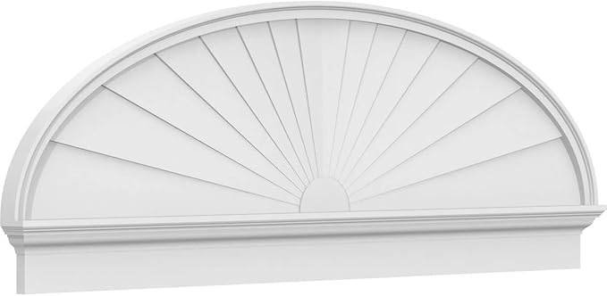 70" W x 24-3/8"H x 2-3/4"P Elliptical Sunburst Architectural Grade PVC Combination Pediment