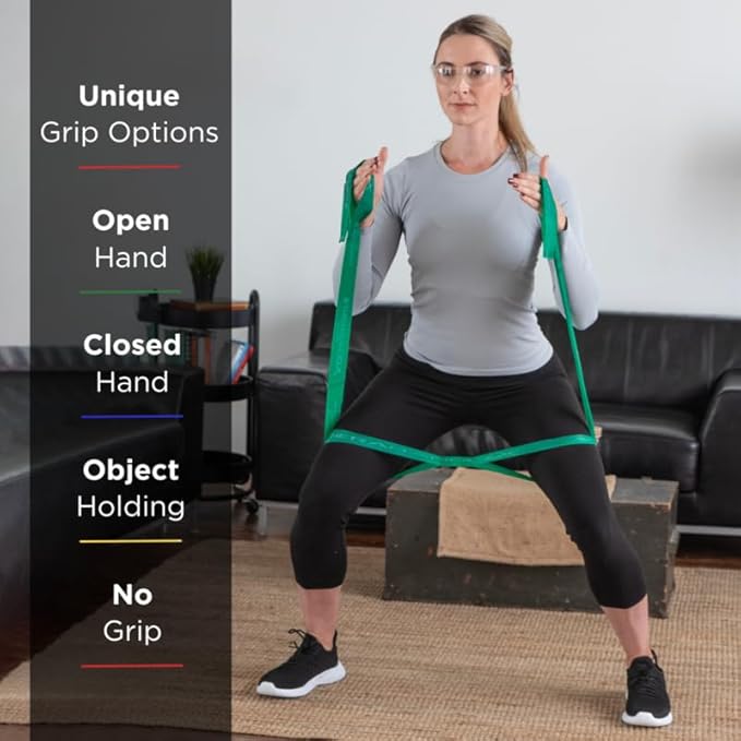 THERABAND CLX Resistance Band with Loops, 5-Foot Non-Latex Exercise Band for Mobility, Rehab, Stretching & Home Workouts, Color-Coded Resistance Levels