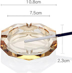 Crystal Glass Ashtray, Octagon Ash tray Cigar Cigarettes Ashtray Holder Office Home Desktop Tabletop Decoration,Crystal Black
